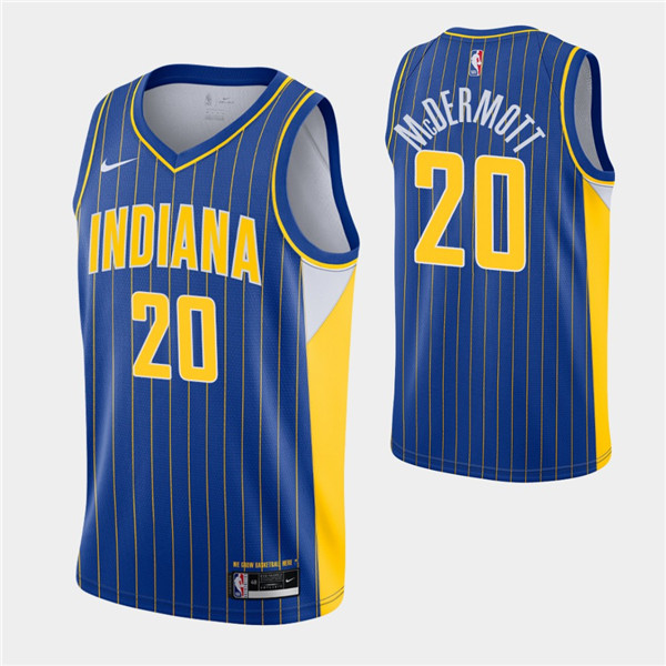 Men's Indiana Pacers #20 Doug McDermott Royal NBA City Swingman 2020-21 Stitched Jersey